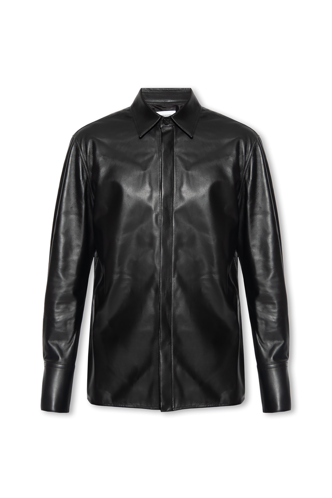 Mens ferragamo shirt discount with leather sleeve